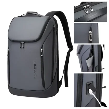 Bange BG-2517 Men Business Backpack with USB Port (Black& Gray) – BagBilash