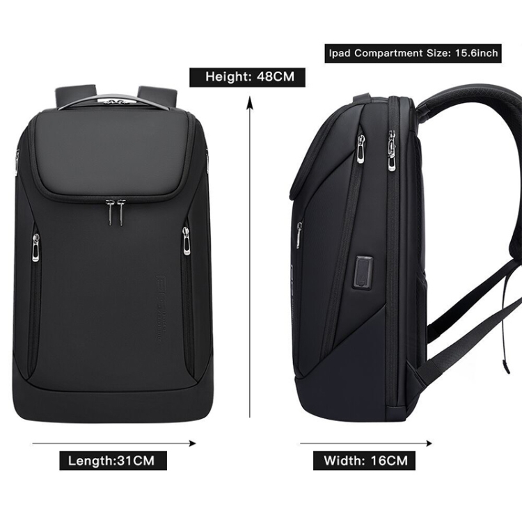 Bange BG-2517 Men Business Backpack with USB Port (Black& Gray) – BagBilash