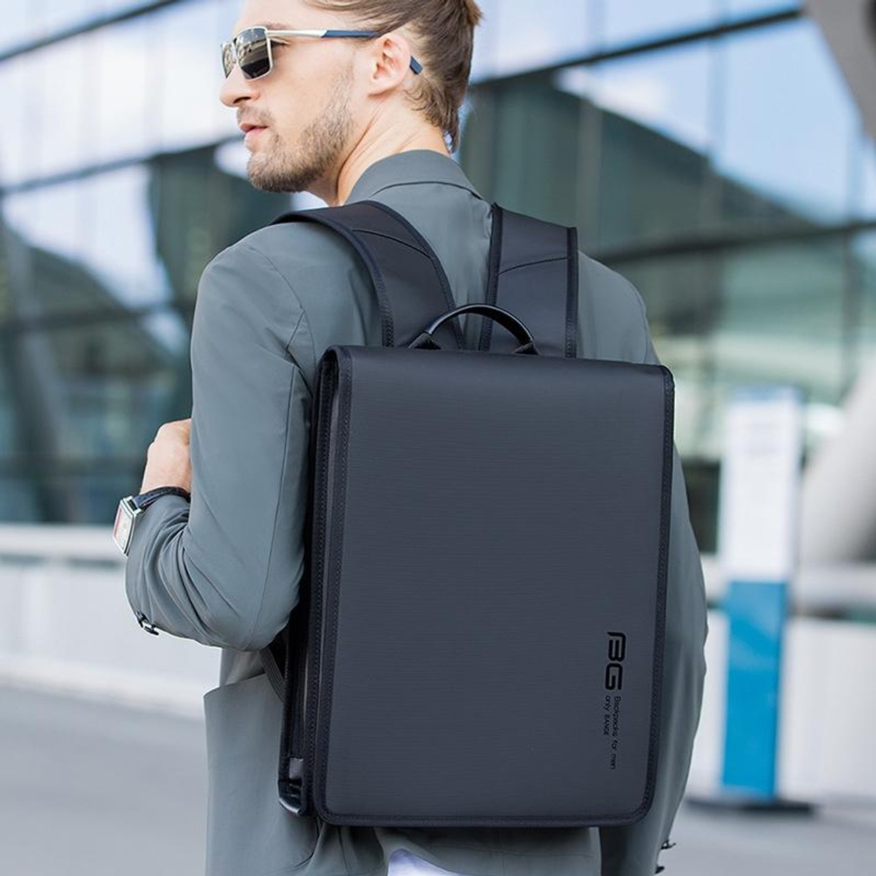 Bange BG-7252 Men Square Waterproof Laptop Backpack (Black & Gray ...